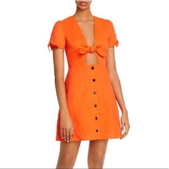 NWT Lost + Wander Linen Cotton Cutout Dress XS - Picture 1 of 3